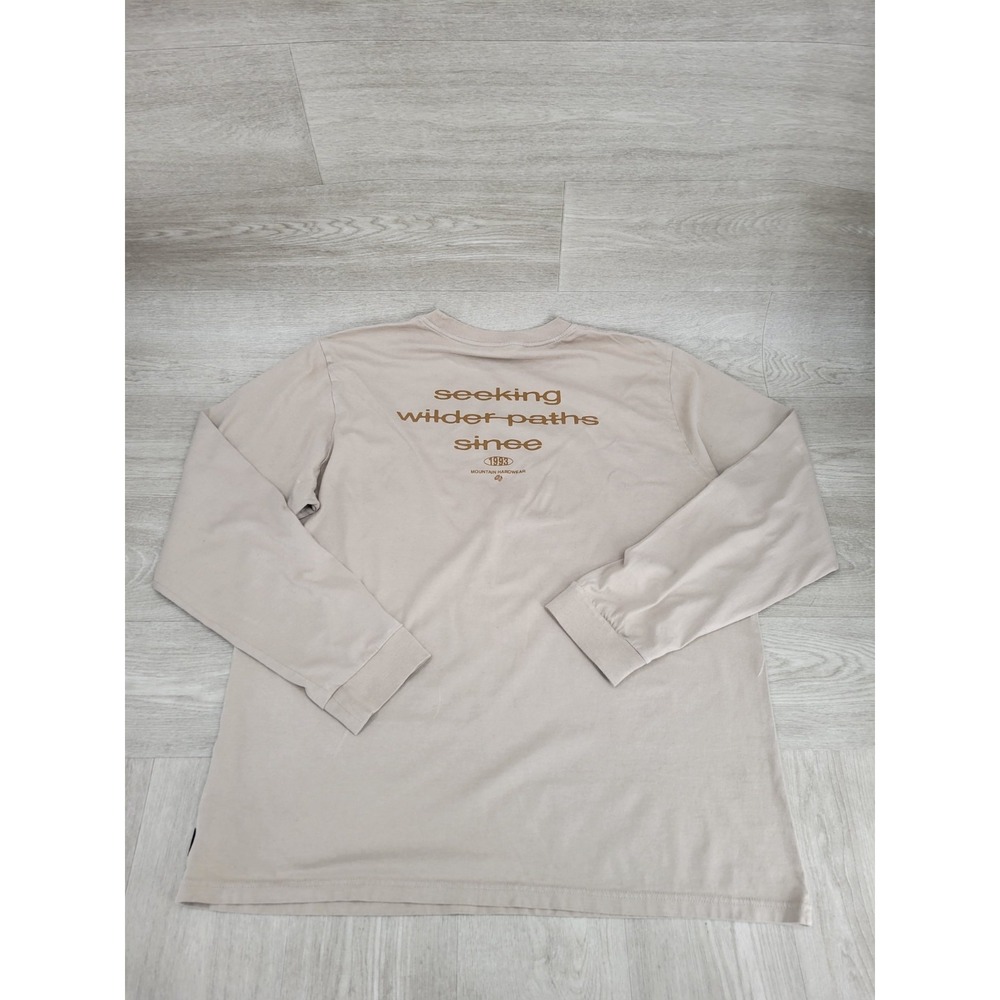Mountain Hardwear Long Sleeve Crew Organic Cotton T-Shirt Men 2XL Brown Pullover